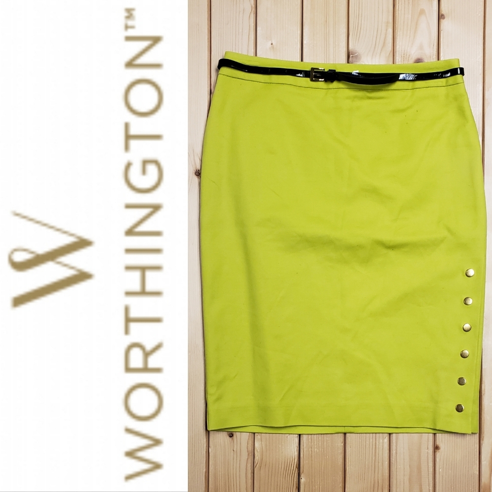 Worthington Pencil Skirt with Belt 2P